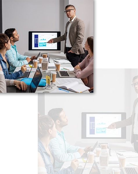 Business consultants discussing business formation in Dubai, UAE during a strategy meeting