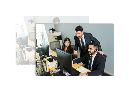 Customer support team assisting clients by phone at RVG PRO Services in Dubai